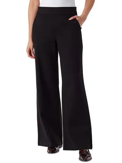 Gloria Vanderbilt Women's Ponte High-rise Wide-leg Pants In Black