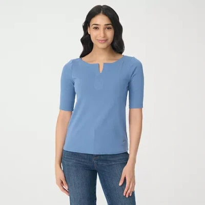 Gloria Vanderbilt Womens T-shirt In Blue