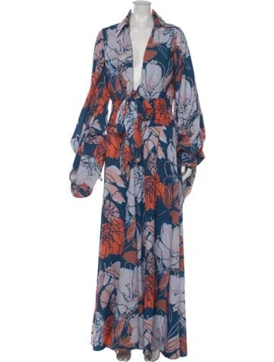 Pre-owned Glory Ang Printed Jumpsuit In Blue