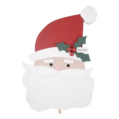 Glory Haus Believe Santa Christmas Decor Topper In Red,white,green