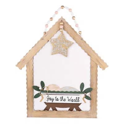 Glory Haus Joy To The World Nativity Burlee In White/beige