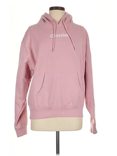 Pre-owned Glossier Pullover Hoodie In Pink