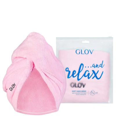 Glov Soft Hair Wrap - Fluffy Pink In White