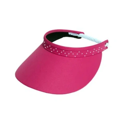 Glove It Crystal Bling Coil Womens Visor In Pink
