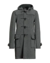 Gloverall Man Coat Lead Size S Wool, Polyamide, Leather In Gray