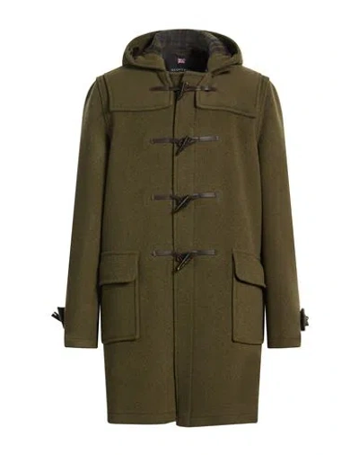 Gloverall Man Coat Military Green Size L Wool, Polyamide, Leather