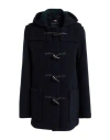 Gloverall Woman Coat Navy Size 6 Wool, Polyamide In Black