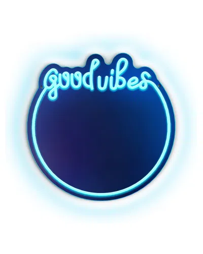 Glow Good Vibes Face Mirror Led Light In Blue