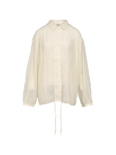 Glowny Coastal Textured Drawstring Shirt In Neutral