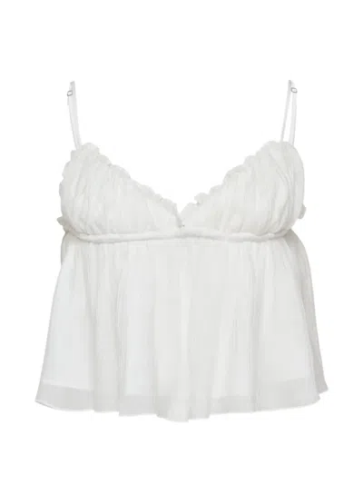Glowny Crinkle-effect Top In White