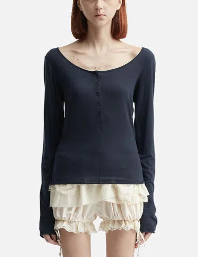 Glowny Fade Button Long Sleeve In Blue