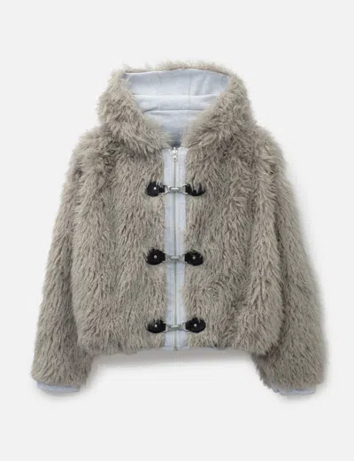 Glowny Flurry Reversible Fur Jacket In Gray