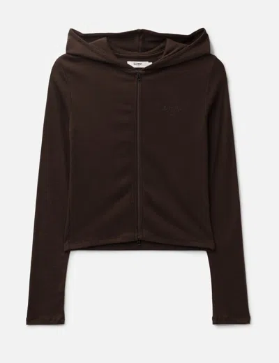 Glowny G Classic Essential Rib Zip-up In Brown