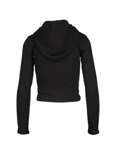 Glowny G Classic Essential Ribbed-knit Zip-up Hoodie In Black