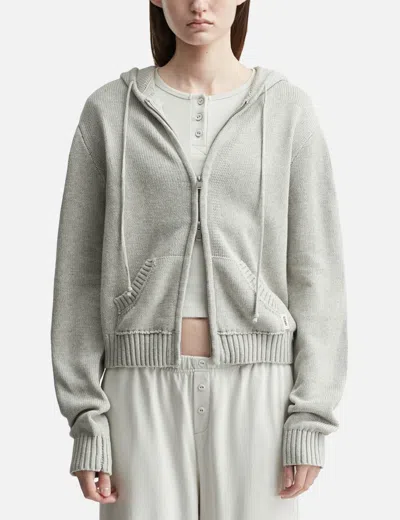 Glowny G Classic Knit Zip Up In Gray