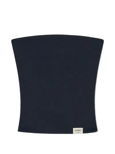 Glowny G Classic Logo-patch Tube Top In Blue
