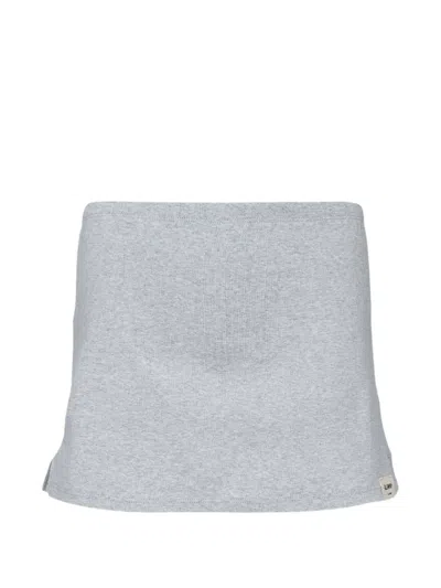 Glowny G Clssic Logo-patch Low-rise A-line Mini Skirt In Grey