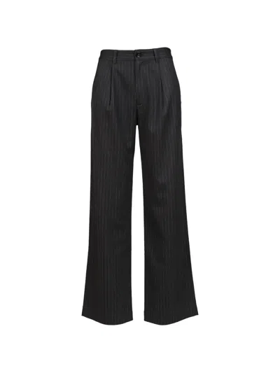 Glowny G Gentle Pinstriped Pleated Trousers In Gray