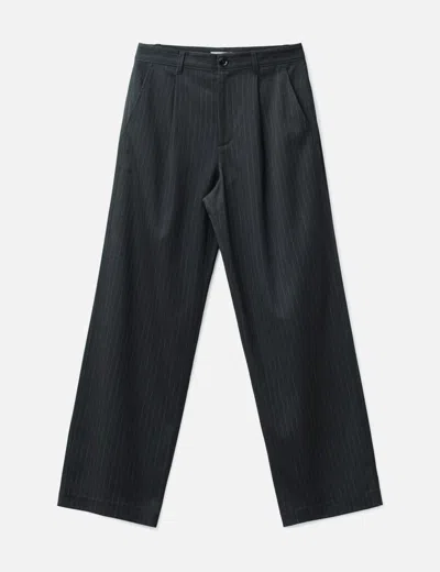 Glowny G Gentle Wide Leg Pinstripe Pants In Black