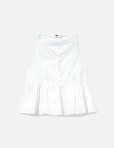 Glowny G Ruffled Button Blouse In White