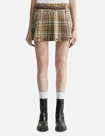 Glowny Haze Twotone Pleated Skirt In Brown