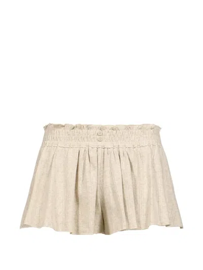 Glowny Honey Eyelet Shorts In Neutral