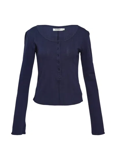 Glowny Honey Polo Top In Blue