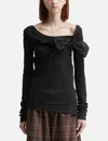 Glowny Loren Bow Long Sleeve In Black