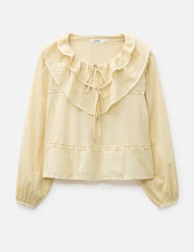 Glowny Mallow Lace Blouse In Neutral