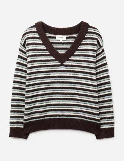 Glowny Mellow V-neck Stripe Knit In Multi