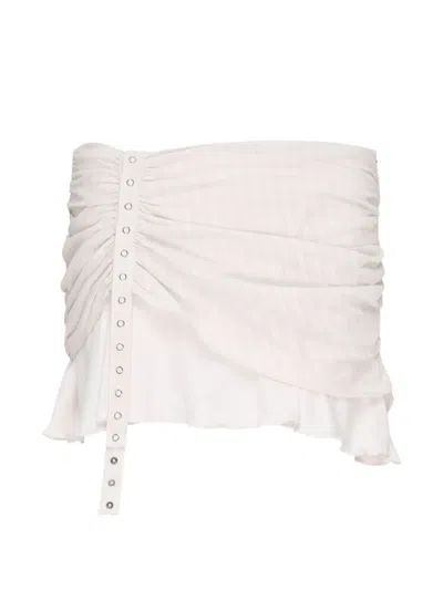 Glowny Misty Ruffled Mini Skirt In White