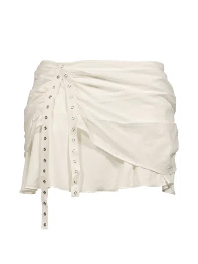 Glowny Misty Sheer Mini Skirt In White