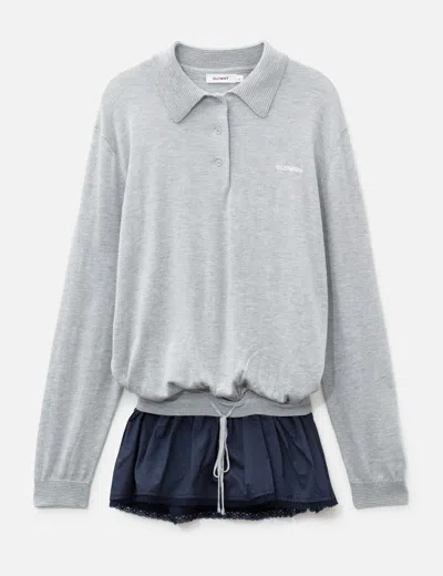 Glowny Nest Polo Mini Dress In Gray