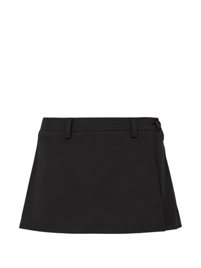 Glowny Polly Button-fastening Wrap Skorts In Black