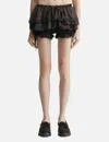 Glowny Scalloped Lace Mini Skort In Brown