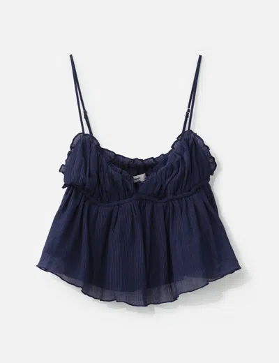 Glowny Shirred Crinkle Bustier In Blue