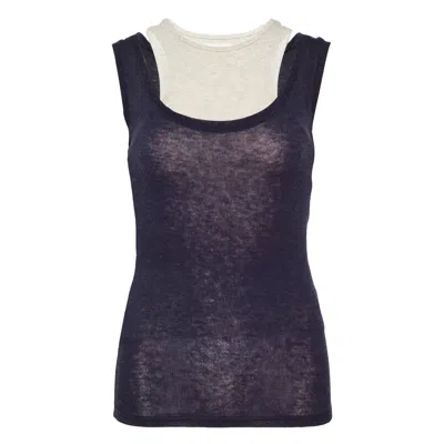 Glowny Soft Layered Scoop Top In Blue