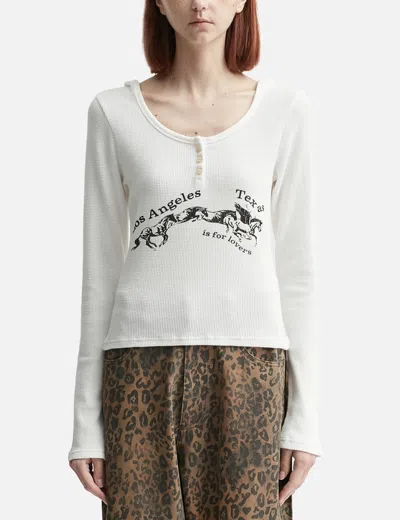 Glowny Texas Waffle Long Sleeve In White