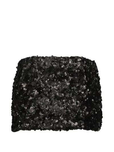 Glowny Twinkle Sequin-embellished Mini Skirt In Black