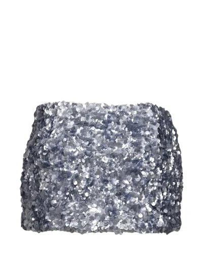 Glowny Twinkle Sequin-embellished Mini Skirt In Blue