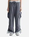 Glowny Utility Contrast Trim Jersey Pants In Gray