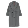 Glox Belted Patch-pocket Coat In Green