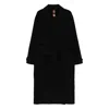 Glox Belted Patch-pocket Coat In Black