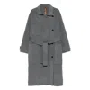 Glox Belted Patch-pocket Coat In Multi
