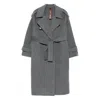Glox Belted Patch-pocket Coat In Animal Print