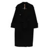Glox Belted Long-sleeve Coat In Black