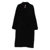 Glox Belted Patch-pocket Coat In Black