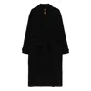 Glox Belted Patch-pocket Coat In Black