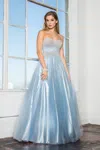 Gls Baby Blue Long Prom Dress In Blue