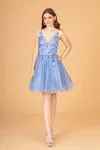 Gls Babydoll Homecoming Short Dress In Blue